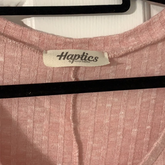 New Haptics Off the Shoulder Pink Cheetah Blouse - Picture 3 of 3